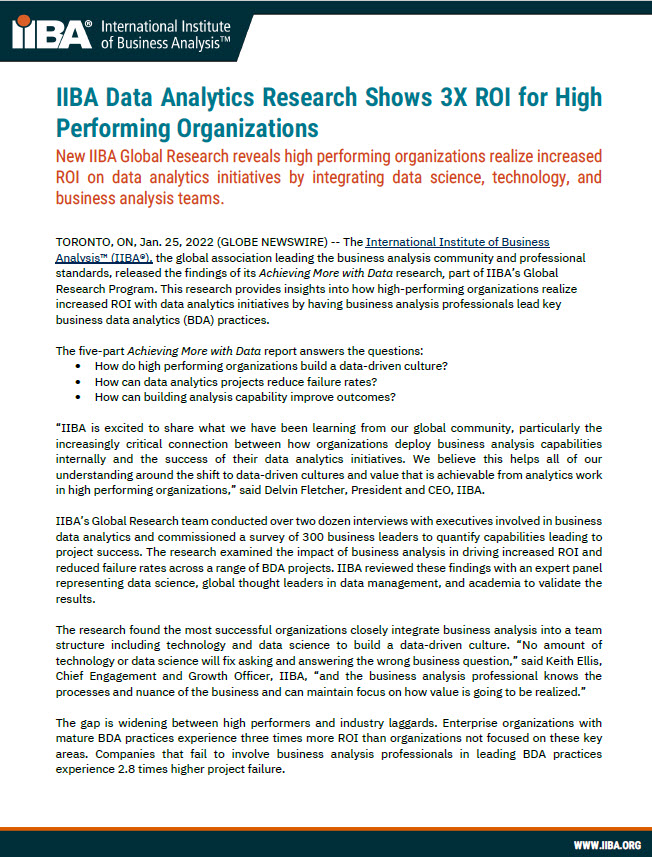 IIBA Data Analytics Research Shows 3X ROI for High Performing Organizations.jpg